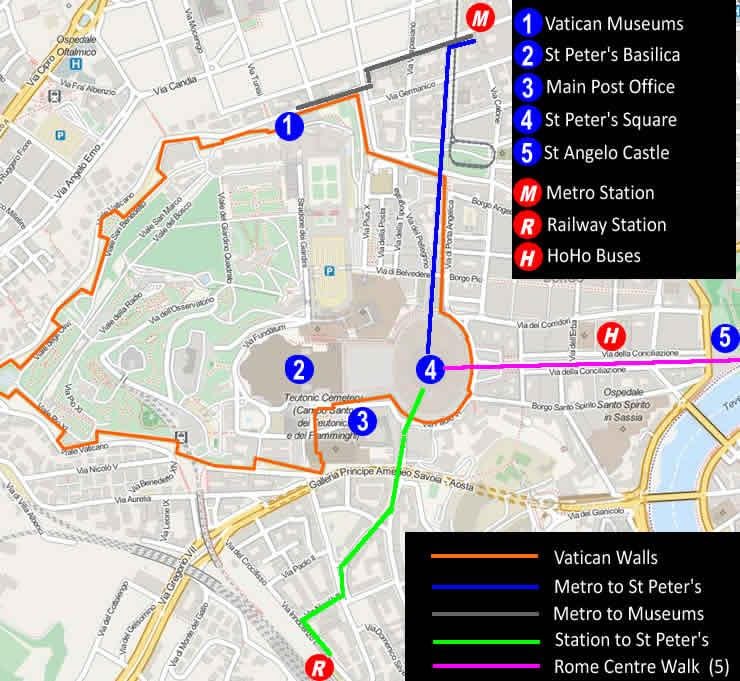 エバチカン博物館の地図