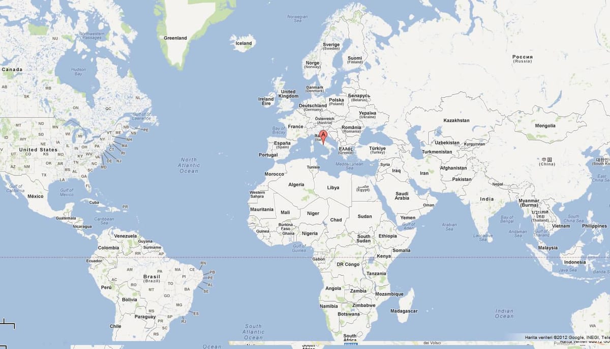 地図のバチカン市の位置