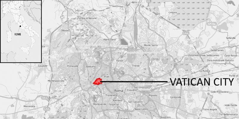 地図のローマのバチカン