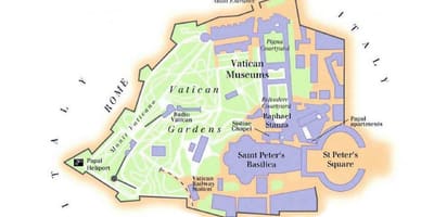 地図のバチカン博物館とシスティーナ礼拝堂